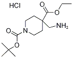 1-(叔丁氧羰基)-4-氨甲基哌啶-4-羧酸乙酯,1016258-69-7,结构式