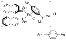 [RuCl(p-cymene)((R)-tolbinap)]Cl,1034001-51-8,结构式