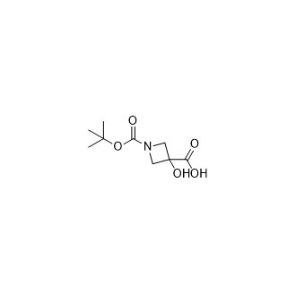 1-[(tert-butoxy)carbonyl]-3-hydroxyazetidine-3-carboxylic acid,1035351-06-4,结构式
