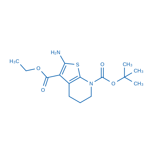 Thieno[2,3-b]pyridine-3,7(4H)-dicarboxylic acid, 2-amino-5,6-dihydro-, 7-(1,1-dimethylethyl) 3-ethyl ester,1101857-21-9,结构式