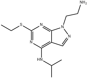 1-(2-aminoethyl)-6-(ethylthio)-n-isopropyl-1h-pyrazolo[3，4-d]pyrimidin-4-amine,1105197-82-7,结构式