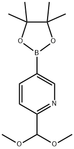 2-(dimethoxymethyl)-5-(4,4,5,5-tetramethyl-1,3,2-dioxaborolan-2-yl)pyridine,1150632-93-1,结构式