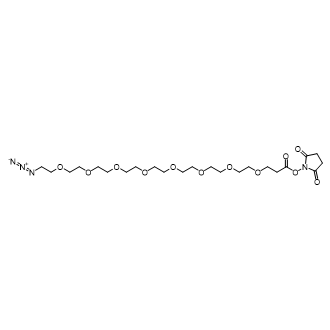 2,5-dioxopyrrolidin-1-yl 1-azido-3,6,9,12,15,18,21,24-octaoxaheptacosan-27-oate,1204834-00-3,结构式