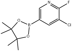 3-Chloro-2-fluoro-5-(4,4,5,5-tetramethyl-1,3,2-dioxaborolan-2-yl)pyridine,1220219-73-7,结构式
