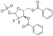 2-脱氧-2,2-二氟-D-赤式-五呋喃糖-3,5-二苯甲酯-1-甲磺酸酯,122111-11-9,结构式