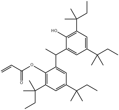 2-[1-(2-羟基-3，5-二叔戊基苯基)乙基]-4，6-二叔戊基苯基丙烯酸酯,123968-25-2,结构式