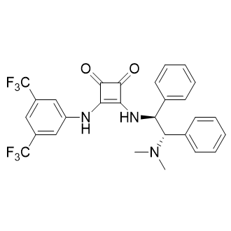 3-[[3，5-双(三氟甲基)苯基]氨基]-4-[[(1S，2S)-2-(二甲氨基)-1，2-二苯基乙基]氨基]-3-环丁烯-1，2-二酮,1263205-97-5,结构式
