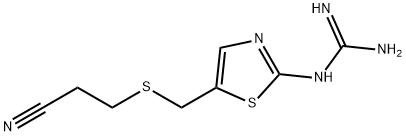 3-<(2-guanidino-5-thiazolyl)methylthio>propionitrile,131184-89-9,结构式