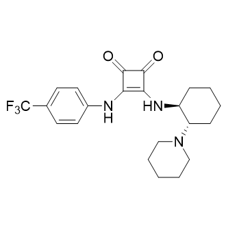 3-[[(1S，2S)-2-(1-哌啶基)环己基]氨基]-4-[[4-(三氟甲基)苯基]氨基]-3-环丁烯-1，2-二酮,1312991-08-4,结构式