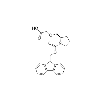1-pyrrolidinecarboxylic acid, 2-[(carboxymethoxy)methyl]-, 1-(9h-fluoren-9-ylmethyl) ester, (2r)-,1335206-44-4,结构式