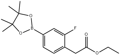 2-Fluoro-4-(4,4,5,5-tetramethyl-1,3,2-dioxaborolan-2-yl)-benzeneacetic acid, ethyl ester,1351500-37-2,结构式