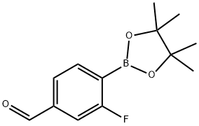 3-Fluoro-4-(4,4,5,5-tetramethyl-1,3,2-dioxaborolan-2-yl)benzaldehyde,1352657-25-0,结构式