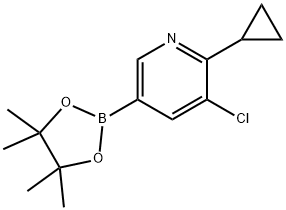 3-Chloro-2-cyclopropyl-5-(4,4,5,5-tetramethyl-1,3,2-dioxaborolan-2-yl)pyridine,1355067-20-7,结构式