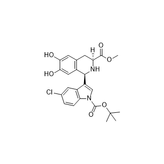 （1R，3S）-1-（1-（叔丁氧基羰基）-5-氯-1H-吲哚-3-基）-6,7-二羟基-1,2,3,1395347-28-0,结构式