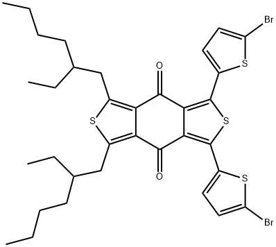 1，3-二(5-溴噻吩-2-基)-5，7-双(2-乙基己基)苯并[1，2-C 4，5-C ]二噻吩-4，8-二酮,1415929-78-0,结构式