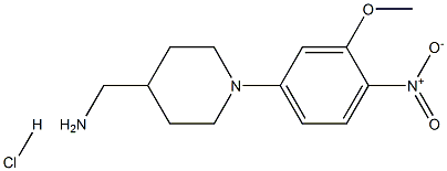 (1-(3-Methoxy-4-nitrophenyl)piperidin-4-yl)methanamine hydrochloride,1417793-80-6,结构式