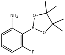 3-fluoro-2-(4,4,5,5-tetramethyl-1,3,2-dioxaborolan-2-yl)aniline hydrochloride,1418130-40-1,结构式