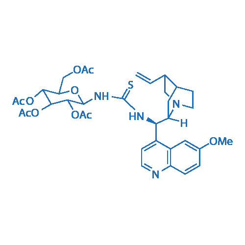 (2R,3R,4S,5R,6R)-2-(acetoxymethyl)-6-(3-((R)-(6-methoxyquinolin-4-yl)((1S,2S,4S,5R)-5-vinylquinuclidin-2-yl)methyl)thioureido)tetrahydro-2H-pyran-3,4,5-triyl triacetate,1421852-79-0,结构式