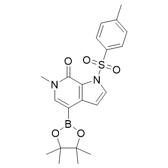 6-methyl-4-(4,4,5,5-tetramethyl-1,3,2-dioxaborolan-2-yl)-1-tosyl-1H-pyrrolo[2,3-c]pyridin-7(6H)-one,1445993-89-4,结构式