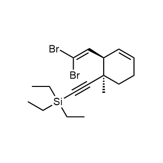 (3R,4R)-3-(2,2-二溴乙烯基)-4-甲基-4-[2-(三乙基硅基)乙炔基]环己烯,1448446-16-9,结构式