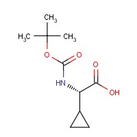 (S)-2-(叔丁氧羰基)氨基)-2-环丙基乙酸,155976-13-9,结构式