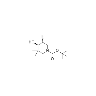 cis-3-fluoro-4-hydroxy-5,5-dimethylpiperidine-1-carboxylic acid tert-butyl ester,1612176-00-7,结构式