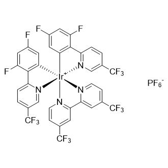 4,4 -双(三氟甲基)-2,2 -联吡啶双[3,5-二氟-2-[5-三氟甲基-2-吡啶基)苯基]铱(III)六氟磷酸盐,2030437-90-0,结构式