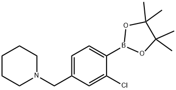2-Chloro-4-(piperidinomethyl)phenylboronic acid, pinacol ester,2096334-57-3,结构式