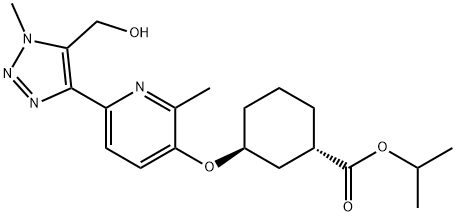 异丙基(1S,3S)-3-((6-(5-(羟甲基)-1-甲基-1H-1,2,3-三唑-4-基)-2-甲基吡啶-3-基)氧基)环己烷 -1-羧酸盐,2170129-07-2,结构式