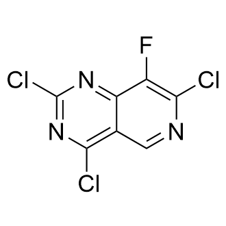 2，4，7-三氯-8-氟吡啶并[4，3-d]嘧啶,2454396-80-4,结构式