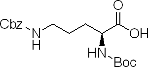 Nα-(叔丁氧羰基)-Nδ-苄氧羰基-L-鸟氨酸,2480-93-5,结构式