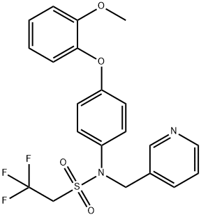 2,2,2-Trifluoro-N-(4-(2-methoxyphenoxy)phenyl)-N-(pyridin-3-ylmethyl)ethanesulfonamide,353231-17-1,结构式