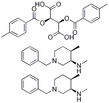 (2R，3R)-2，3-双[(4-甲基苯甲酰基)氧基]丁二酸和 (3R，4R)-N，4-二甲基-1-(苯基甲基)-3-哌啶胺的混合物,477600-71-8,结构式