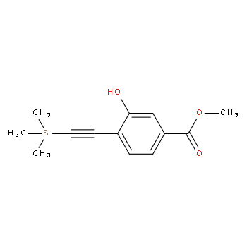 3-羟基-4-((三甲基甲硅烷基)乙炔基)苯甲酸甲酯,478169-68-5,结构式