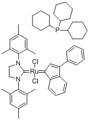 (SP-5-41)-[1，3-Bis(2，4，6-trimethylphenyl)-2-imidazolidinylidene]dichloro(3-phenyl-1H-inden-1-ylidene)(tricyclohexylphosphine)ruthenium,536724-67-1,结构式