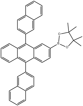 2-(9,10-di-naphthalene-2-yl-anthracen -2-yl)-4,4,5,5-tetramethyl-[1,3,2] dioxaborolane,624744-67-8,结构式