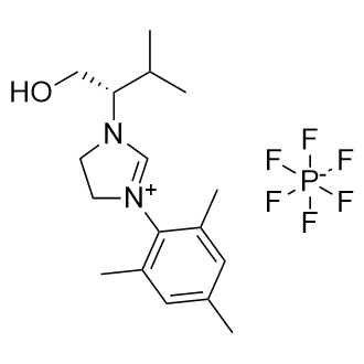 (S)-1-(1-羟基-3-甲基丁-2-基)-3-均三甲苯基-4,5-二氢-1H-咪唑-3-鎓六氟磷酸盐,850469-00-0,结构式