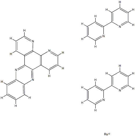 双(2,2 -联吡啶-κN1,κN1 )(双吡啶并[3,2-a:2 ,3 -c]吩嗪-κN4,κN5)钌(2+),87564-74-7,结构式