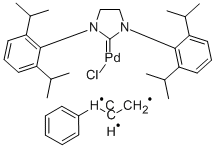 [1,3-Bis(2,6-di-isopropylphenyl)-4,5-dihydroimidazol-2-ylidene]chloro][3-phenylallyl]palladium(II) 95%,884879-24-7,结构式
